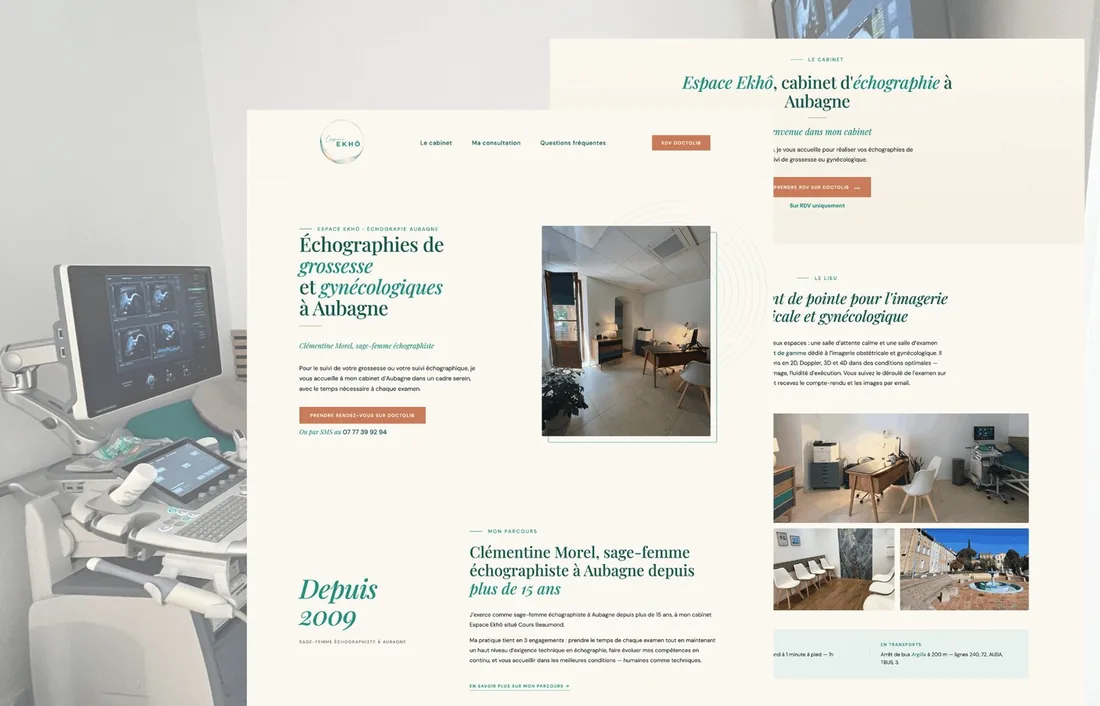Aperçu du site de l'Espace Ekhô, sage-femme échographiste à Aubagne